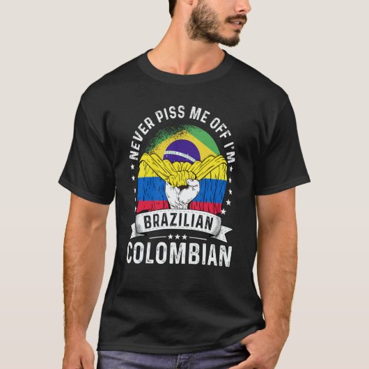 Brazil Flag Colombia Grown Humor Citizen Pride Tシャツ (正面)
