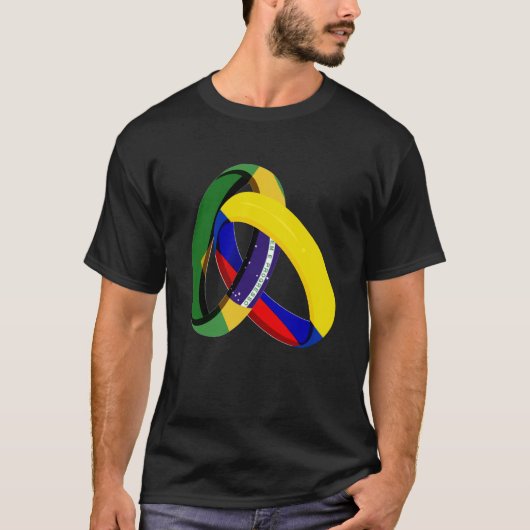 Brazil Flag Colombia Grown Ring Marriage Wedding Tシャツ (正面)