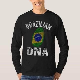Brazil Flag Fingerprint Brazilian DNA Soccer Footb Tシャツ