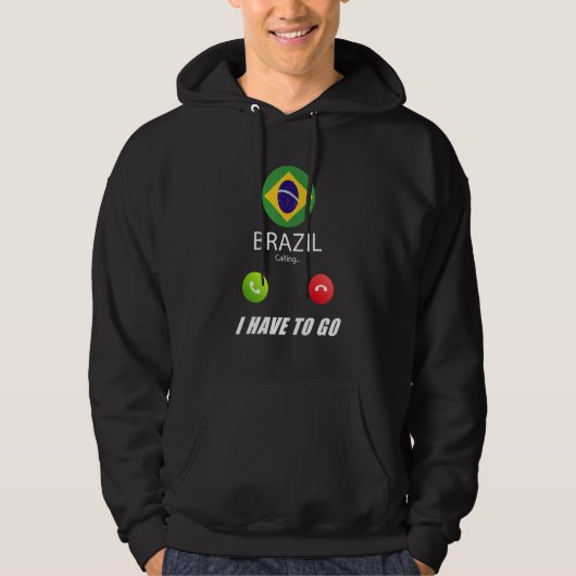 Brazil Flag Souvenir Brazil Is Calling Is Calling パーカ (正面)