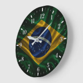 Brazil Flag Watch 2026 ラージ壁時計 (傾斜)