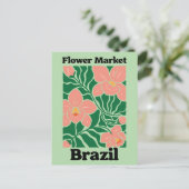 Brazil Flower Market Peach Orchid Tropical ポストカード (スタンド正面)