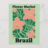 Brazil Flower Market Peach Orchid Tropical ポストカード (正面)