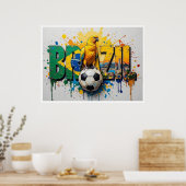 Brazil Football Citiscape Oil Painting StylePoster ポスター (キッチン)