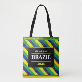 Brazil Football Fan Flag Colors Stripe Pattern トートバッグ