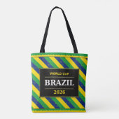 Brazil Football Fan Flag Colors Stripe Pattern トートバッグ (裏面)