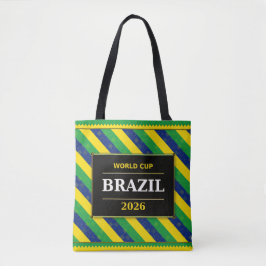 Brazil Football Fan Flag Colors Stripe Pattern トートバッグ