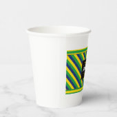 Brazil Football Fan Flag Colors Stripe Pattern 紙コップ (右)