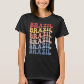 Brazil Groovy Retro Brazilian Tシャツ (正面)