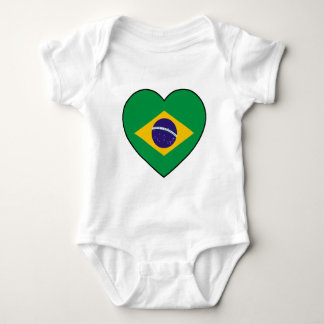 Brazil Heart Soccer ベビーボディスーツ