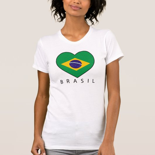 Brazil Heart Soccer Tシャツ (正面)