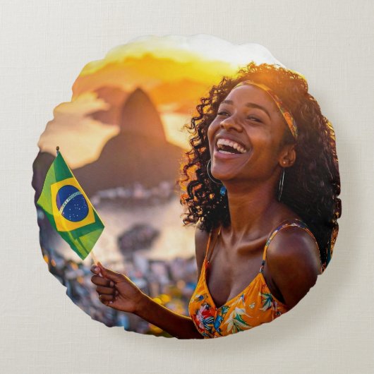 BRAZIL - I LOVE BRAZIL ラウンドクッション (正面)