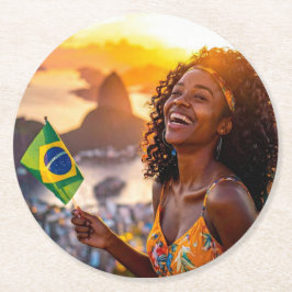 BRAZIL - I LOVE BRAZIL ラウンドペーパーコースター