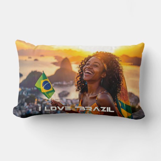 BRAZIL - I LOVE BRAZIL ランバークッション (正面)