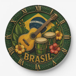 Brazil Music Guitar Tropical Decor ペーパープレート