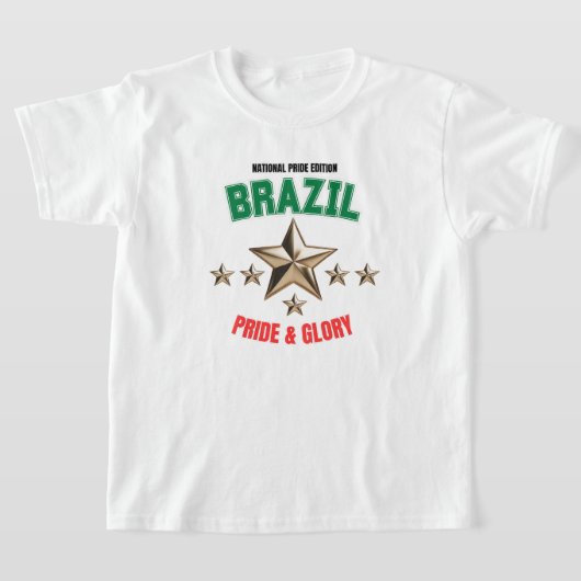 Brazil National Pride Edition Kids Basic T-Shirt Tシャツ (レイダウン)