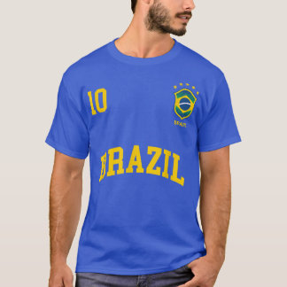 Brazil  Number 10 Brazilian Soccer Team Sports  Tシャツ