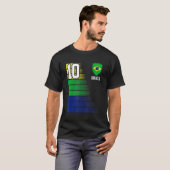 Brazil  Number 10 Brazilian Soccer Team Sports Tシャツ (正面フル)