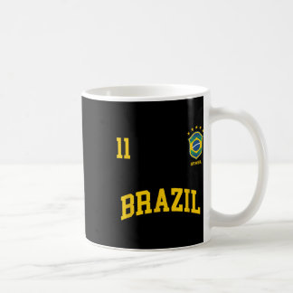 Brazil Number 11 Brazilian Soccer Team Sports Shir コーヒーマグカップ