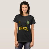 Brazil Number 11 Brazilian Soccer Team Sports Shir Tシャツ (正面フル)