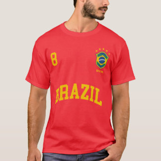 Brazil Number 8 Brazilian Socceream Sports Pullove Tシャツ