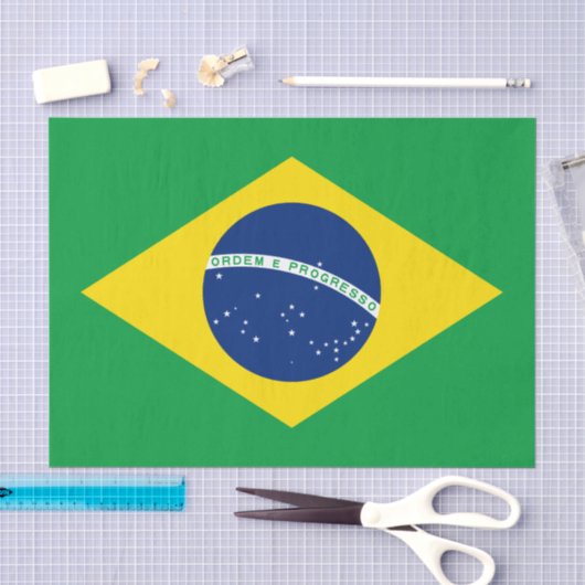 Brazil paper tissue, Brazilian Flag tissue paper 薄葉紙 (クラフト)