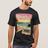 Brazil Retro Beach Vacation Graphics Brazilian Sur Tシャツ (正面)