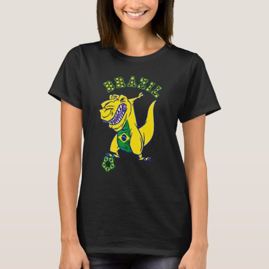 Brazil Rex Dino Brazilian Soccer Player Brazilian  Tシャツ (正面)
