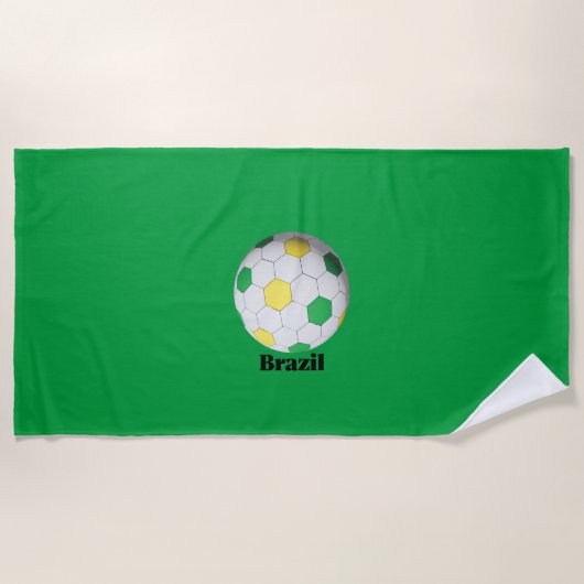 Brazil Soccer ビーチタオル (正面)
