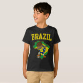 Brazil Soccer Boy Brazilian Footll Dabbing Kid Men Tシャツ (正面フル)