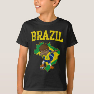 Brazil Soccer Boy Brazilian Footll Dabbing Kid Men Tシャツ