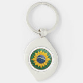 Brazil Solar Emblem - Luxury 3D National Pride Art キーホルダー (正面)