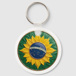 Brazil Solar Emblem - Luxury 3D National Pride Art キーホルダー