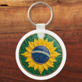Brazil Solar Emblem - Luxury 3D National Pride Art キーホルダー (裏面)