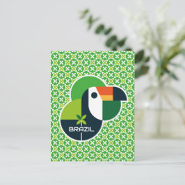 Brazil Tropical Geometric Toucan Personalized Art ポストカード