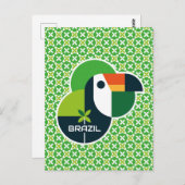 Brazil Tropical Geometric Toucan Personalized Art ポストカード (正面/裏面)