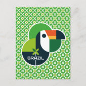 Brazil Tropical Geometric Toucan Personalized Art ポストカード (正面)