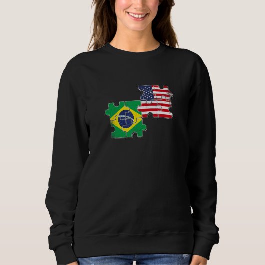 Brazil USA Brazilian American Flag スウェットシャツ (正面)