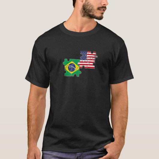 Brazil USA Brazilian American Flag   Tシャツ (正面)