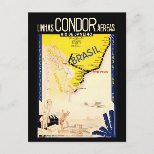 "Brazil" Vintage Travel ポストカード (正面)