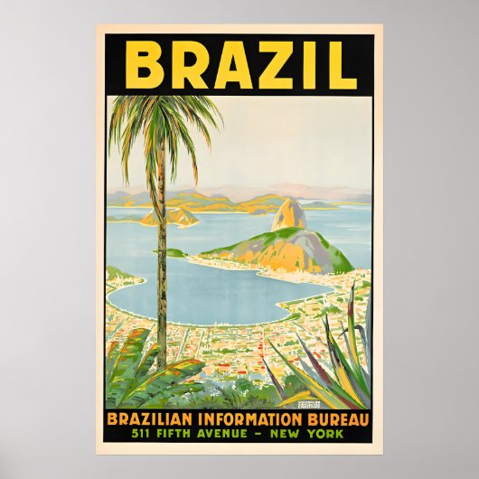 Brazil - Vintage Travel Poster Prints ポスター (正面)