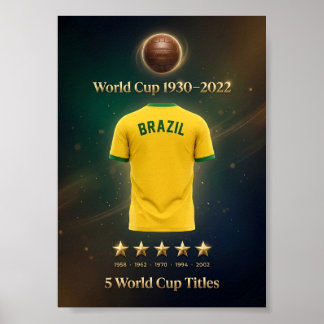 Brazil World Cup 5-Time Champions Poster | Seleção ポスター