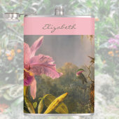 Brazilian Cattelya Orchid Hummingbird Monogrammed フラスク