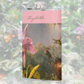 Brazilian Cattelya Orchid Hummingbird Monogrammed フラスク