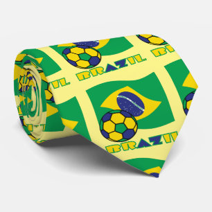 Brazilian Flag and Soccer Ball ネクタイ