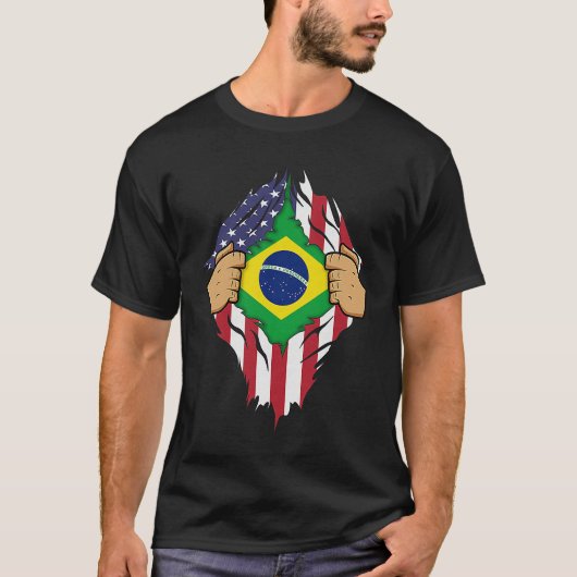 BRAZILIAN FLAG BRAZIL Men Women Kids Tシャツ (正面)