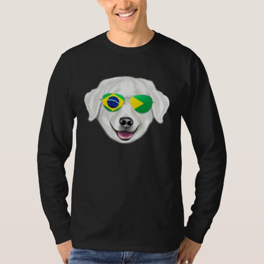 Brazilian Flag Kuvaszok Dog Brazil Pocket Tシャツ (正面)