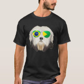 Brazilian Flag Lowchen Dog Brazil Pocket Tシャツ (正面)