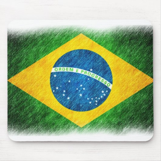 Brazilian_Flag_Pencil_Painting マウスパッド (正面)
