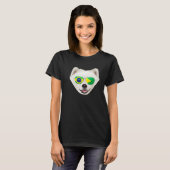 Brazilian Flag Samoyed Dog Brazil Pocket Tシャツ (正面フル)